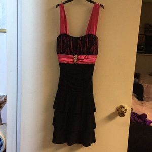Deb dress Small dress hot pink & black- super pretty dress!